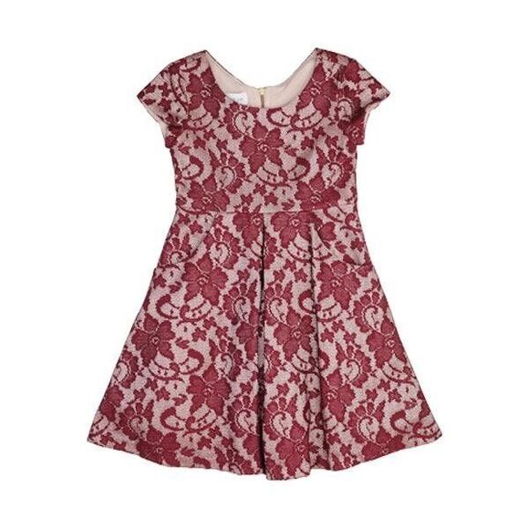 Iris & Ivy Kids Girls Red Lace Formal Valentine Christmas Dress Size 14 Youth